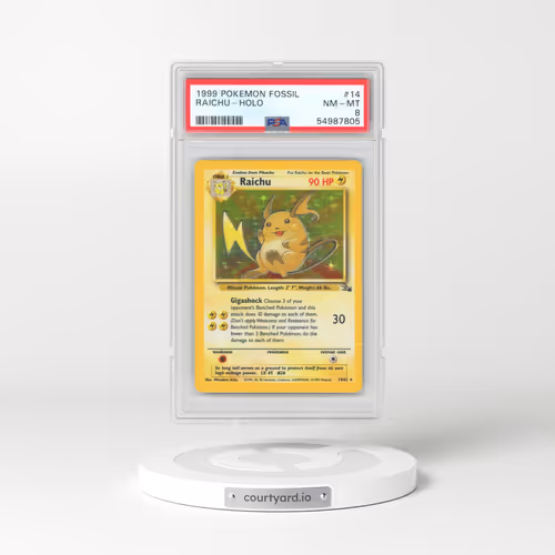 1999 Pokémon Fossil #14 Raichu - Holo (PSA 8 NM-MT)