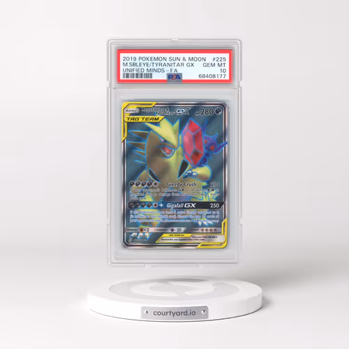 2019 Pokémon Sun & Moon Unified Minds #225 Mega Sableye & Tyranitar GX - Holo Full Art (PSA 10 GEM M