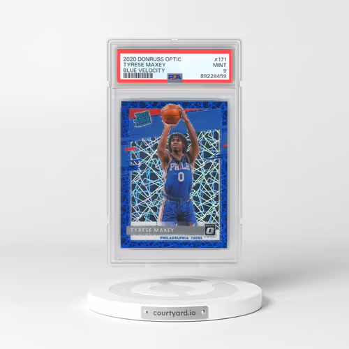 2020 Panini Donruss Optic #171 Tyrese Maxey - Blue Velocity (PSA 9 MINT)