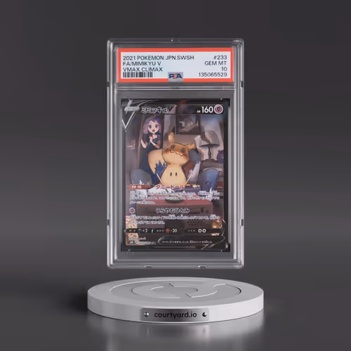 2021 Pokémon Sword & Shield Vmax Climax #233 Mimikyu V - Holo Full Art (PSA 10 GEM MINT)