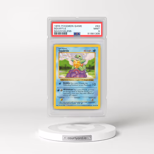 1999 Pokémon Game #63 Squirtle - Shadowless (PSA 9 MINT)