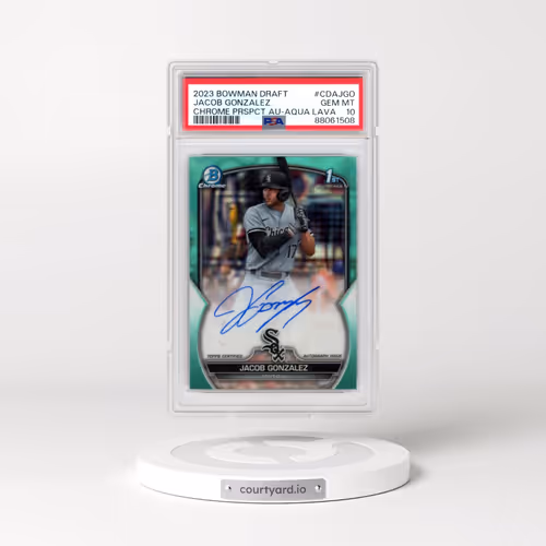 2023 Bowman Draft Chrome Prospect Autograph #CDAJGO Jacob Gonzalez - Aqua Lava (PSA 10 GEM MINT)