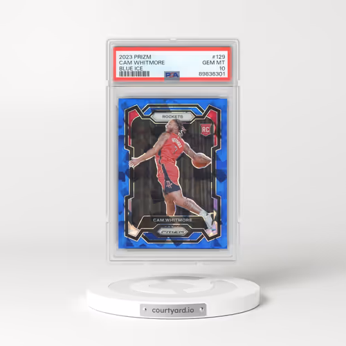 2023 Panini Prizm #129 Cam Whitmore - Blue Ice (PSA 10 GEM MINT)