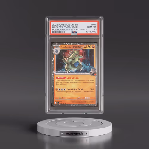 2025 Pokémon Dri EN-Destined Rivals #096 Team Rocket's Tyranitar - Pokemon Center Exclusive (PSA 10
