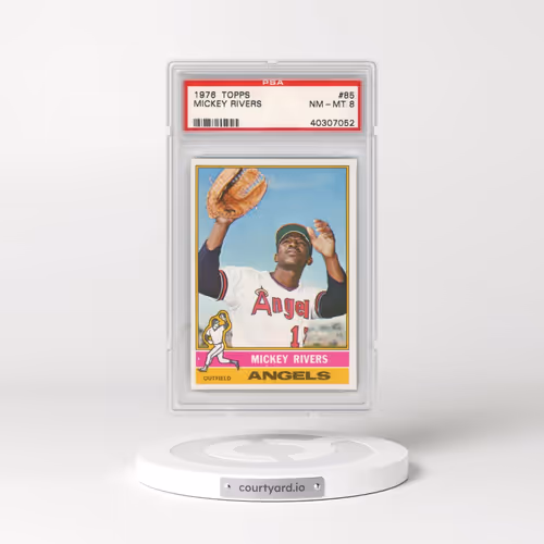1976 Topps #85 Mickey Rivers (PSA 8 NM-MT)