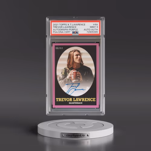 2021 Topps X Trevor Lawrence #4A Trevor Lawrence - Autograph-Purple (PSA 9 MINT)
