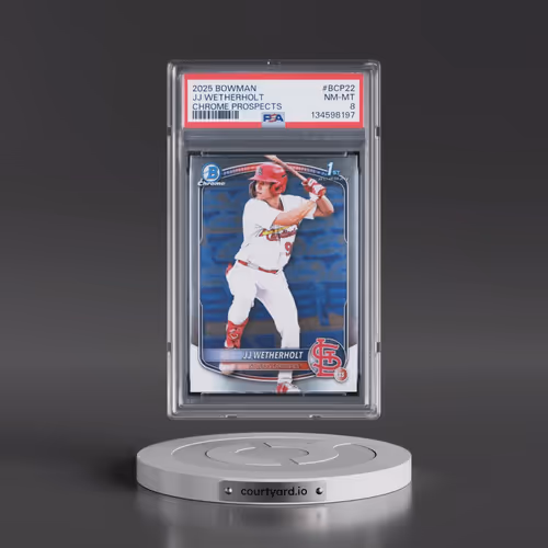 2025 Bowman Chrome Prospects #BCP22 JJ Wetherholt (PSA 8 NM-MT)