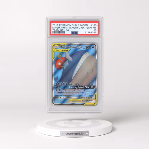 2019 Pokémon Sun & Moon Team Up #160 Magikarp & Wailord GX - Holo Full Art (PSA 10 GEM MINT)