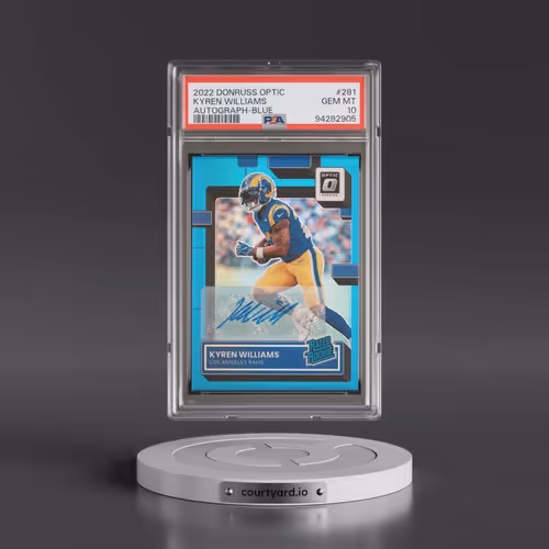 2022 Panini Donruss Optic #281 Kyren Williams - Autograph-Blue (PSA 10 GEM MINT)
