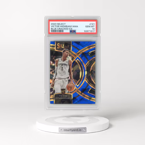 2023 Panini Select #121 Victor Wembanyama - Blue Cracked Ice (PSA 10 GEM MINT)