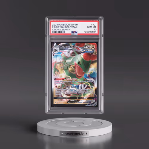 2023 Pokémon Sword and Shield Crown Zenith #101 Rayquaza Vmax - Full Art (PSA 10 GEM MINT)