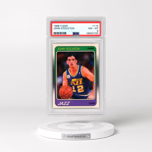 1988 Fleer #115 John Stockton (PSA 8 NM-MT)