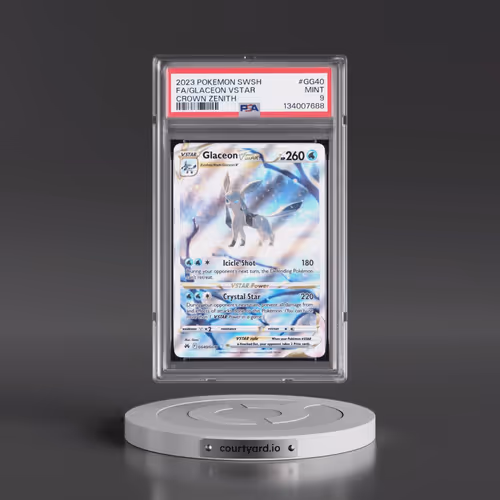 2023 Pokémon Sword and Shield Crown Zenith #GG40 Glaceon Vstar - Full Art (PSA 9 MINT)