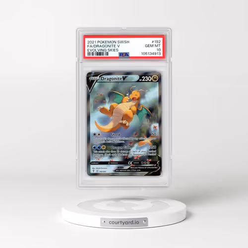 2021 Pokémon Sword & Shield Evolving Skies #192 Dragonite V - Holo Full Art (PSA 10 GEM MINT)