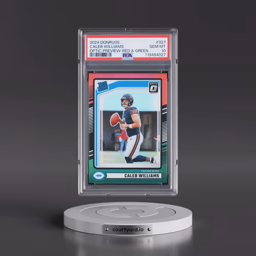 2024 Panini Donruss #327 Caleb Williams - Optic Preview-Red & Green (PSA 10 GEM MINT)