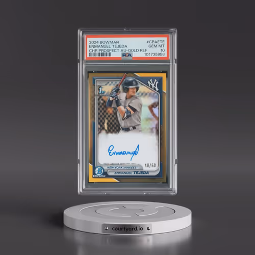 2024 Bowman Chrome Prospect Autographs #CPAETE Enmanuel Tejeda - Gold Refractor (PSA 10 GEM MINT)