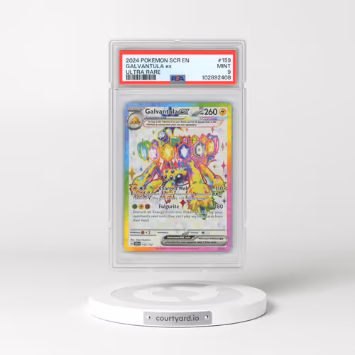 2024 Pokémon Scr EN-Stellar Crown #159 Galvantula EX - Holo Ultra Rare (PSA 9 MINT)