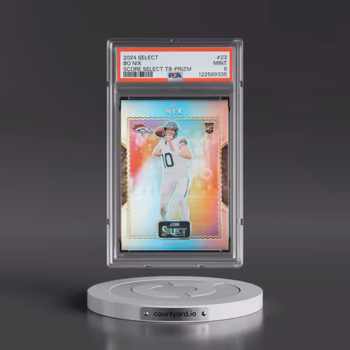 2024 Panini Select Score Select Throwback #23 Bo Nix - Prizm (PSA 9 MINT)