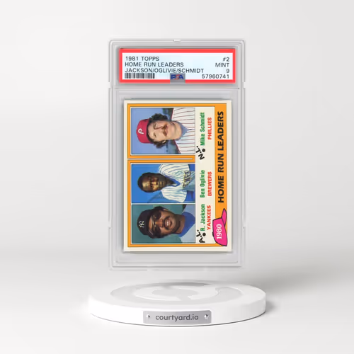 1981 Topps #2 Home Run Leaders - Jackson/Oglivie/Schmidt (PSA 9 MINT)