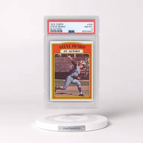 1972 Topps #308 Steve Renko - In Action (PSA 8 NM-MT)