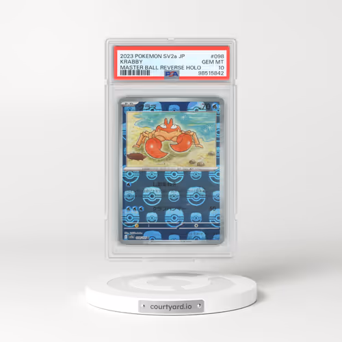 2023 Pokémon Card 151 #098 Krabby - Reverse Holo Master Ball (PSA 10 GEM MINT)