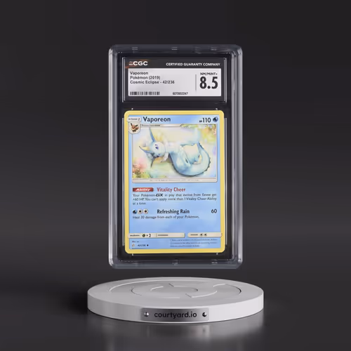 2019 Cosmic Eclipse #42/236 Vaporeon (CGC 8.5 NM-MT+)