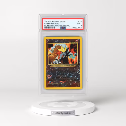 2001 Pokémon Game Movie #34 Entei - Reverse Foil Pokemon 3 Movie Promo (PSA 9 MINT)