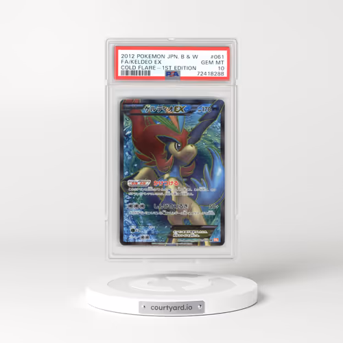 2012 Pokémon Black & White Cold Flare #061 Keldeo EX - 1st Edition Holo Full Art (PSA 10 GEM MINT)
