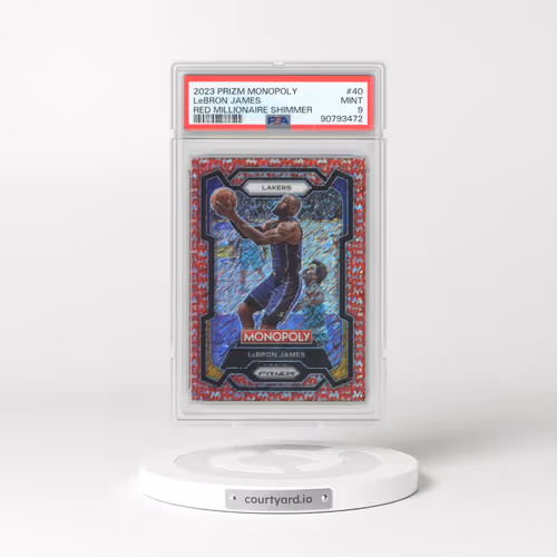 2023 Panini Prizm Monopoly #40 LeBron James - Red Millionaire Shimmer (PSA 9 MINT)