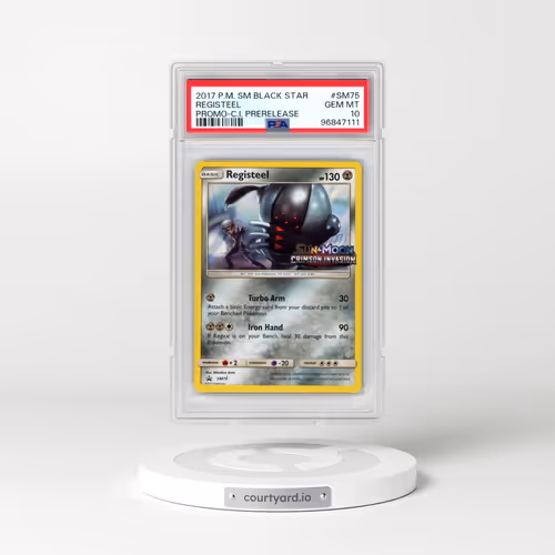 2017 Pokémon SM Black Star Promo #SM75 Registeel - Crimson Invasion Prerelease (PSA 10 GEM MINT)