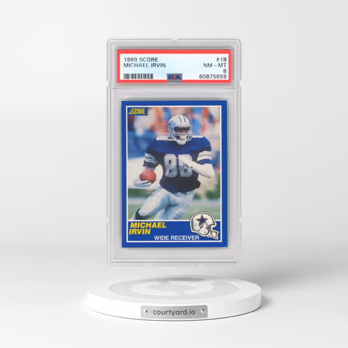 1989 Score #18 Michael Irvin (PSA 8 NM-MT)