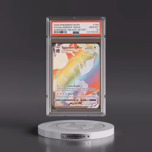 2020 Pokémon Sword & Shield Darkness Ablaze #194 Salamence Vmax - Full Art Secret (PSA 10 GEM MINT)
