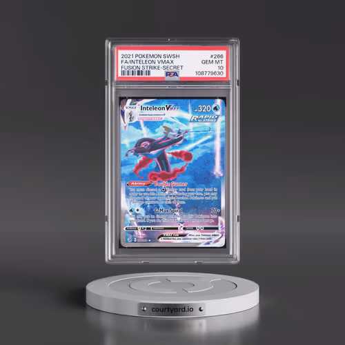 2021 Pokémon Sword & Shield Fusion Strike #266 Inteleon Vmax - Full Art Secret (PSA 10 GEM MINT)