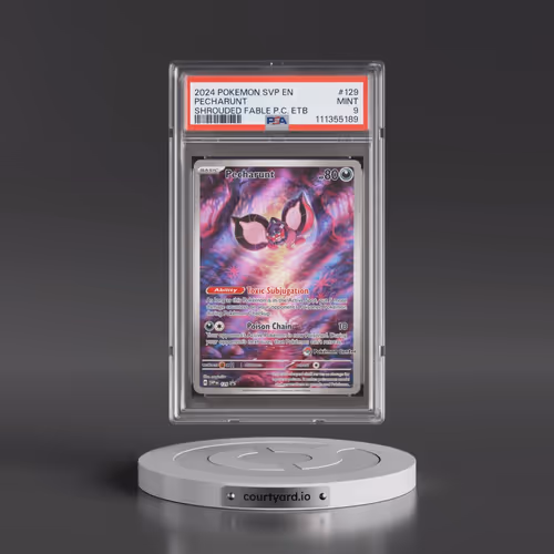 2024 Pokémon Svp EN-SV Black Star Promo #129 Pecharunt - Shrouded Fable Pokemon Center Elite Trainer