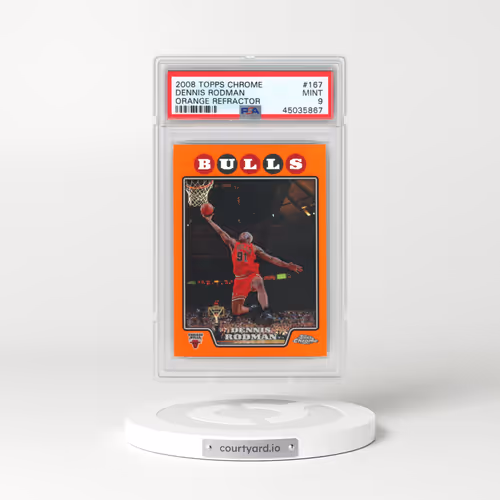 2008 Topps Chrome #167 Dennis Rodman - Orange Refractor (PSA 9 MINT)