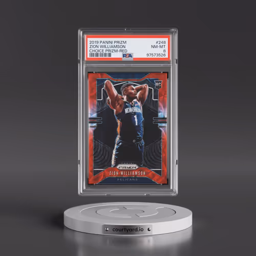 2019 Panini Prizm #248 Zion Williamson - Choice Prizm-Red (PSA 8 NM-MT)