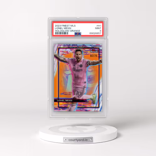 2023 Topps Finest MLS Hologlow #H1 Lionel Messi - Orange Refractor (PSA 9 MINT)