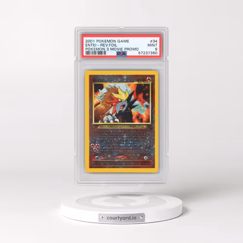 2001 Pokémon Game Movie #34 Entei - Reverse Foil Pokemon 3 Movie Promo (PSA 9 MINT)