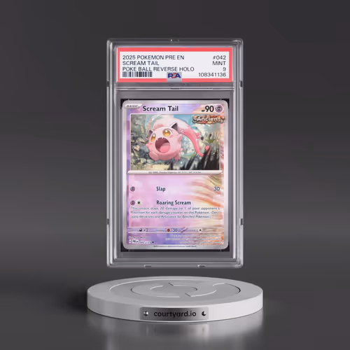 2025 Pokémon Pre EN-Prismatic Evolutions #042 Scream Tail - Reverse Holo Poke Ball (PSA 9 MINT)