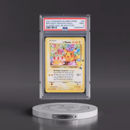 2021 Pokémon Celebrations Classic Collection #24 Birthday Pikachu - Holo (PSA 9 MINT)