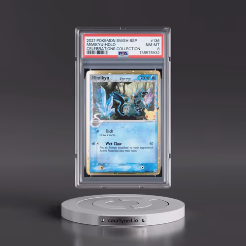 2021 Pokémon Swsh Black Star Promo #136 Mimikyu - Holo Celebrations Collection (PSA 8 NM-MT)