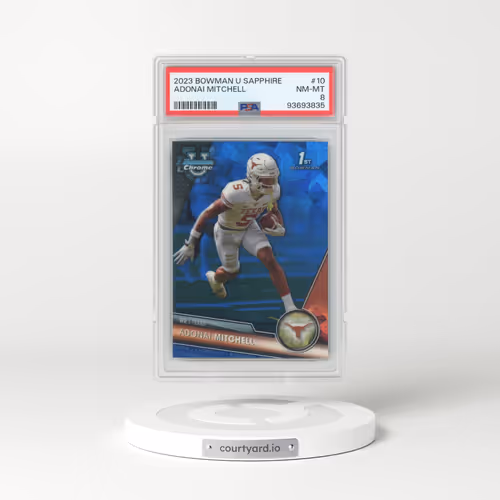 2023 Bowman University Chrome Sapphire #10 Adonai Mitchell (PSA 8 NM-MT)