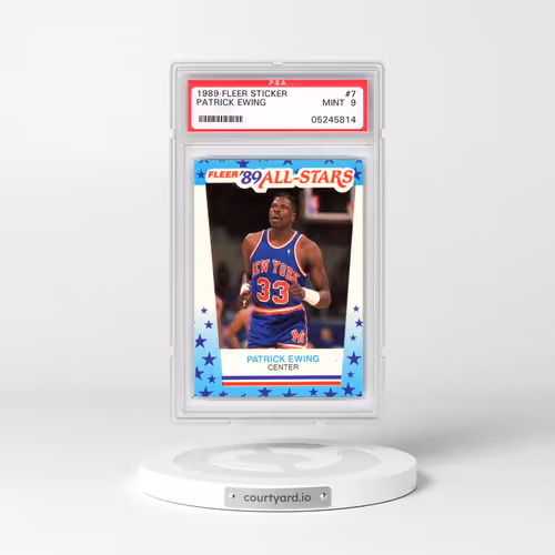 1989 Fleer Sticker #7 Patrick Ewing (PSA 9 MINT)