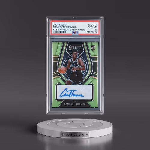 2021 Panini Select Rookie Signatures #RSCTH Cameron Thomas - Neon Green Prizm (PSA 10 GEM MINT)