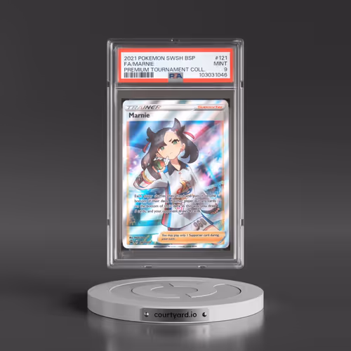 2021 Pokémon Swsh Black Star Promo #121 Marnie - Full Art Marnie Premium Tournament Collection (PSA 9 MINT)