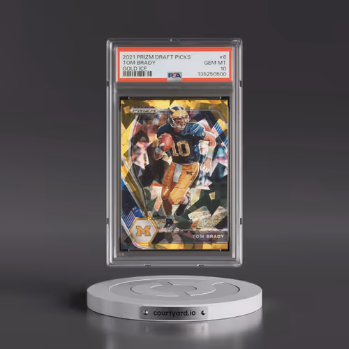 2021 Panini Prizm Draft Picks #6 Tom Brady - Gold Ice (PSA 10 GEM MINT)