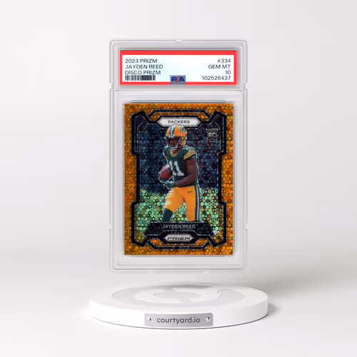 2023 Panini Prizm #334 Jayden Reed - Disco Prizm (PSA 10 GEM MINT)