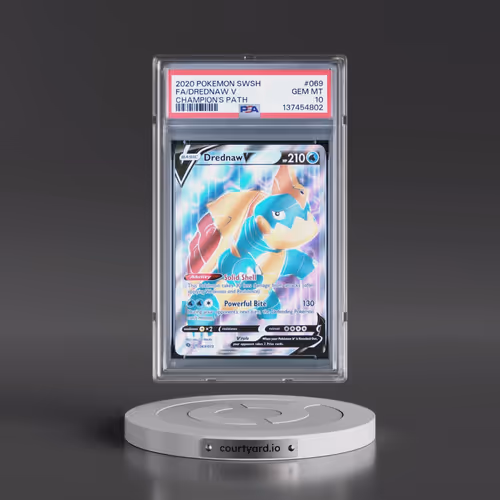 2020 Pokémon Sword & Shield Champion's Path #069 Drednaw V - Holo Full Art (PSA 10 GEM MINT)
