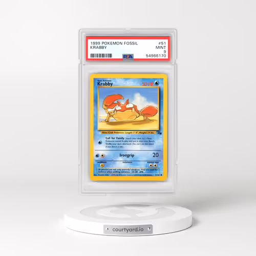 1999 Pokémon Fossil #51 Krabby (PSA 9 MINT)