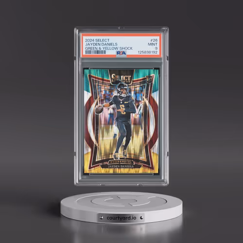 2024 Panini Select #26 Jayden Daniels - Green & Yellow Shock (PSA 9 MINT)
